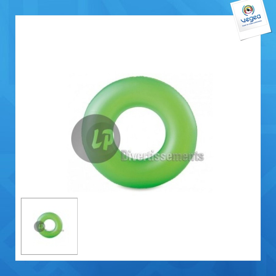 Bouée gonflable personnalisée géante couleur unie verte 91cm