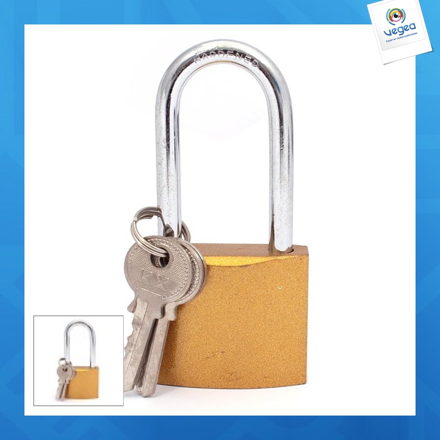 Cadenas publicitaire en fonte 30mm, mousqueton long
