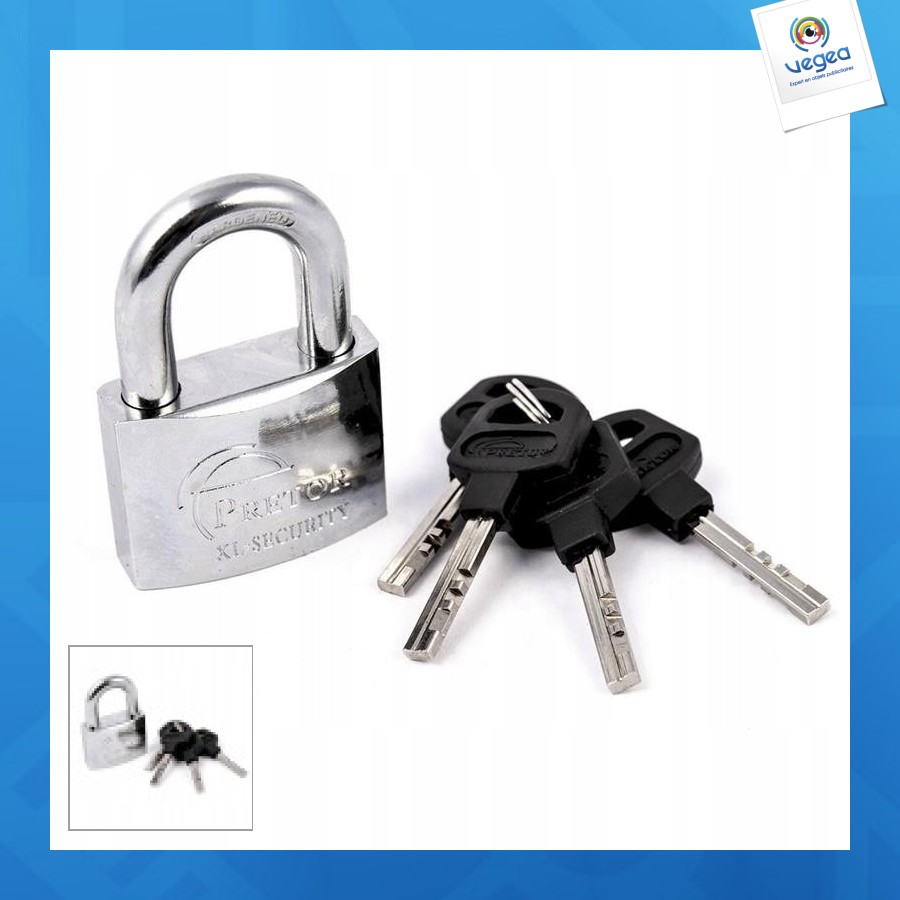 Cadenas personnalisable pretor 60mm, profi satiné renforcé