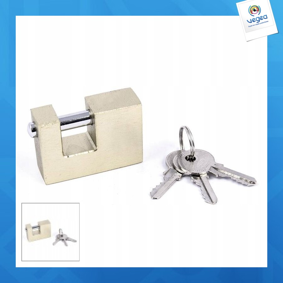 Cadenas avec logo en laiton à épingle de 80mm