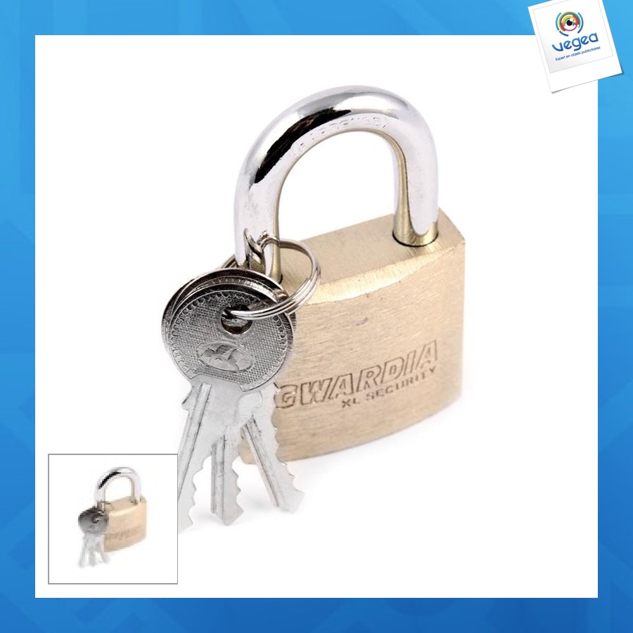 Cadenas publicitaire de garde en laiton de 30mm d'épaisseur