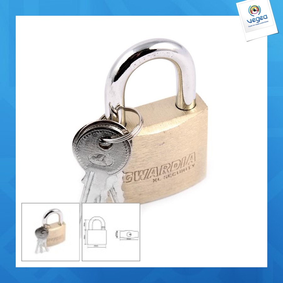 Cadenas personnalisable garde laiton épais 60mm arc