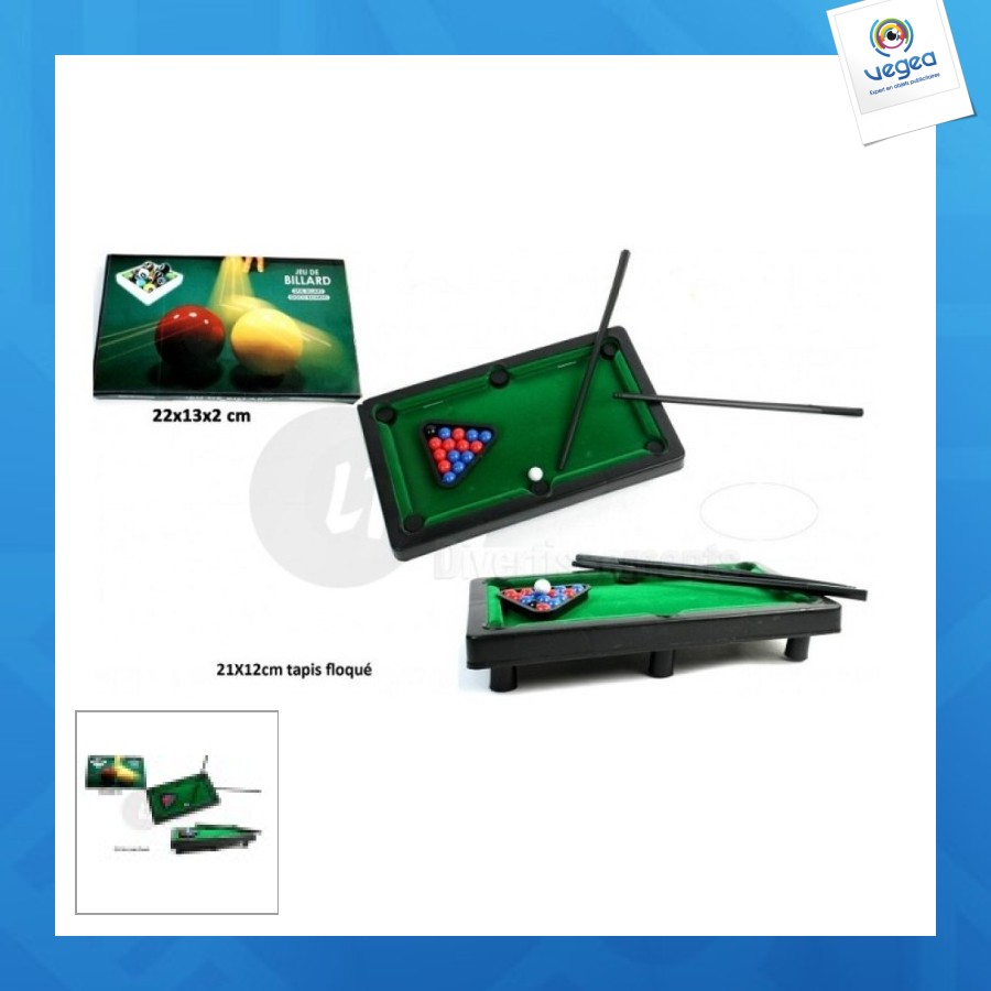 Mini billard personnalisé floqué 21x12cm