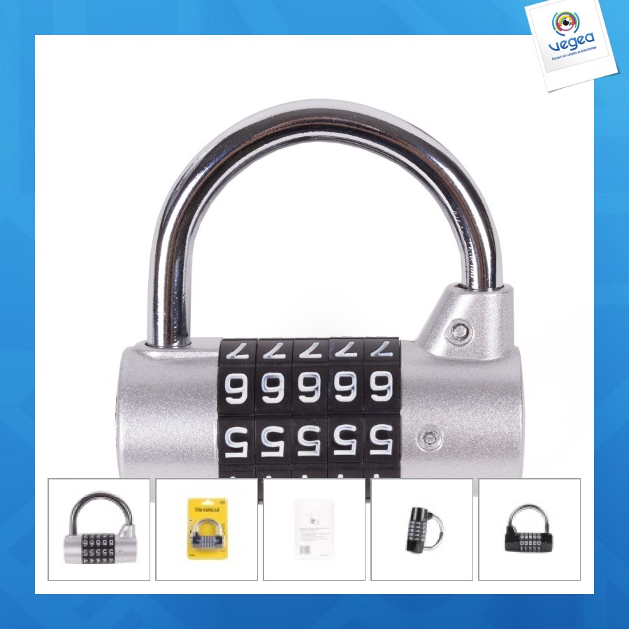 Combinaison tri-circle cadenas publicitaire 65mm