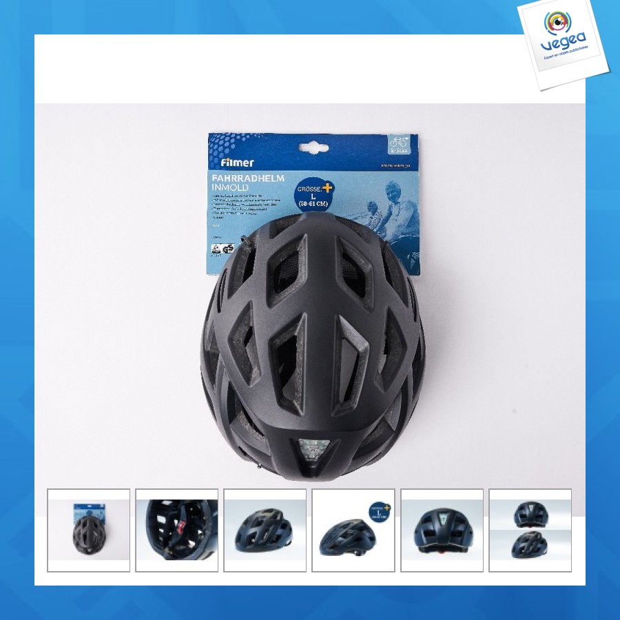 Casque de vélo personnalisable inmold noir mat