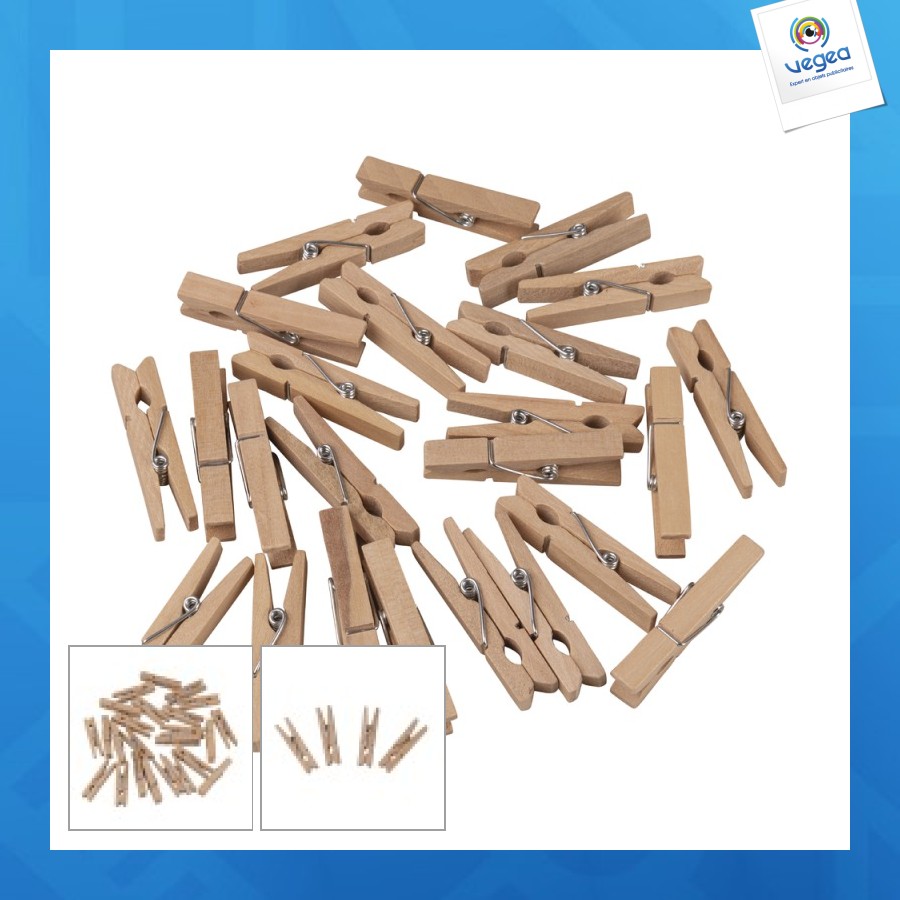 Bois pince à linge, fsc 100%, naturel, 24 pièces