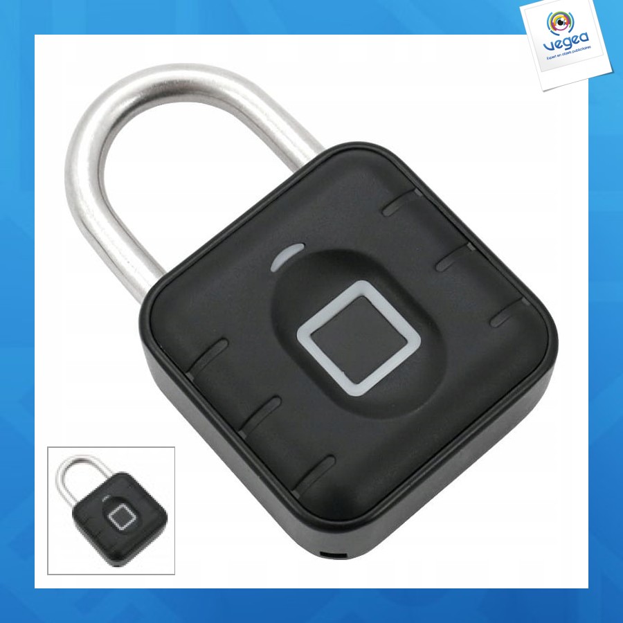 Cadenas personnalisable électronique 45mm, serrure à empreinte digitale