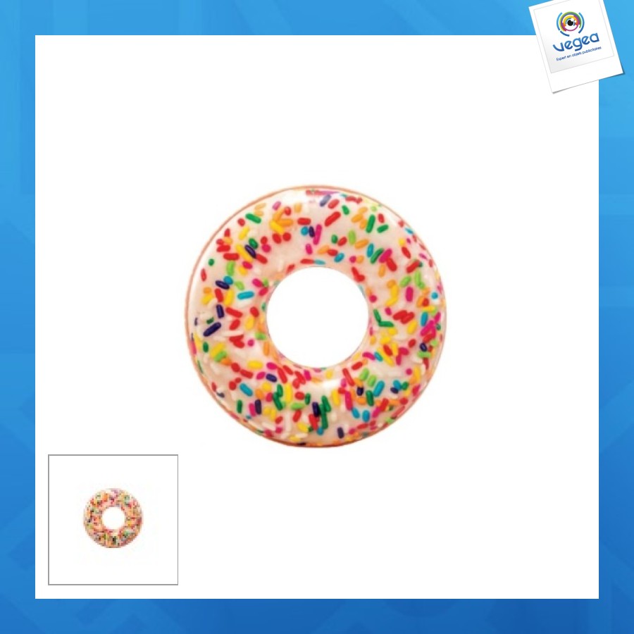 Bouée gonflable publicitaire donut sucré 99cm