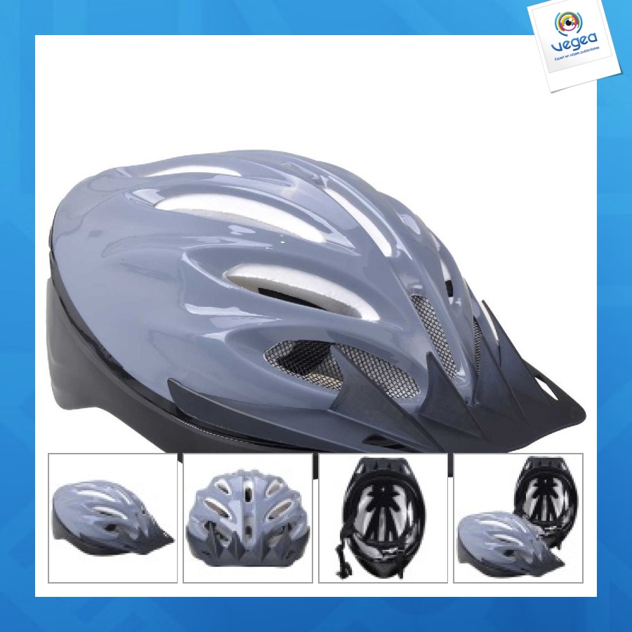 Casque de vélo personnalisé avec visière amovible gris