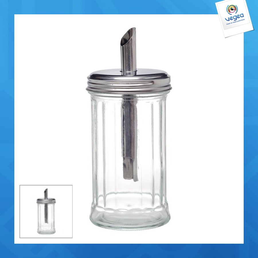 Sucrier publicitaire en verre - 350ml - en pack de 12 display