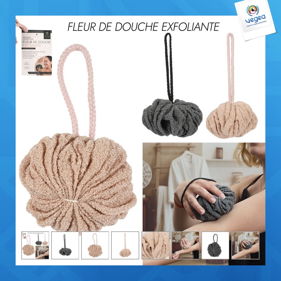 Fleur de douche personnalisable exfoliante, 2-fois assorti