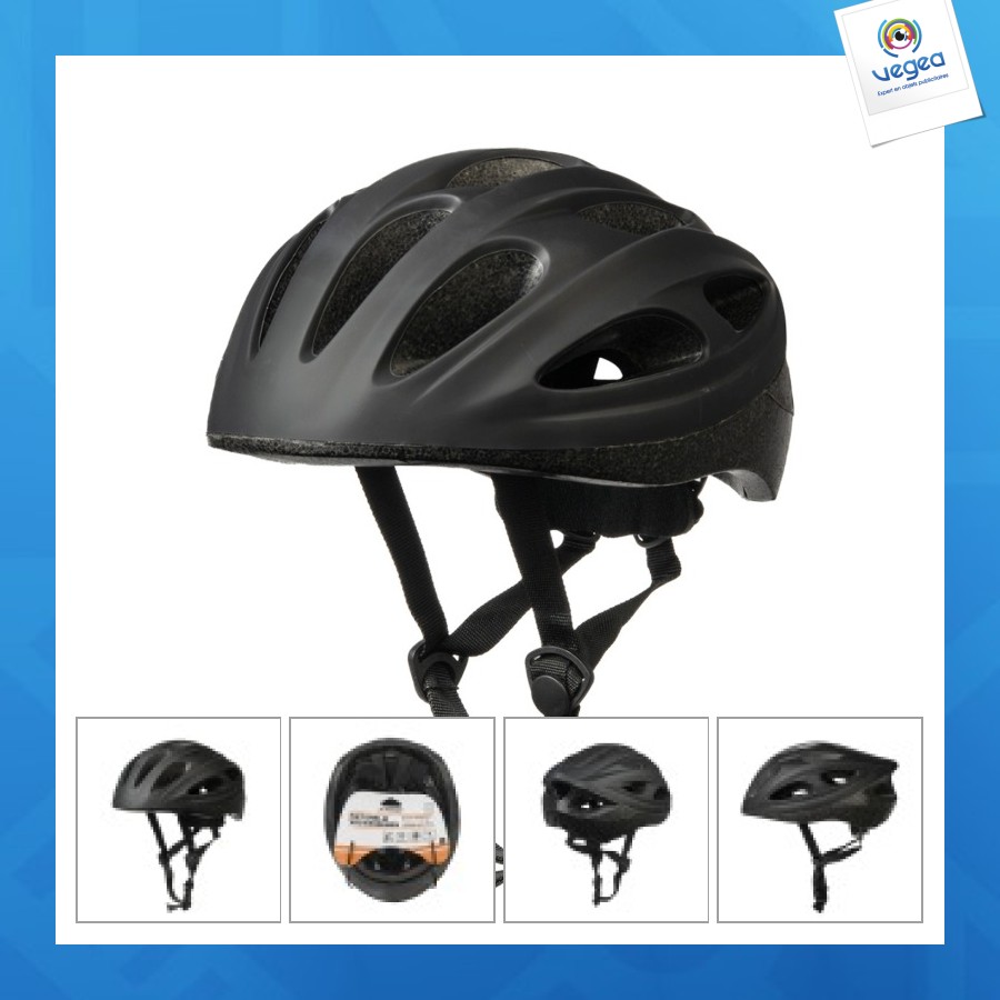 Casque de vélo personnalisable adulte taille s 52-54cm noir