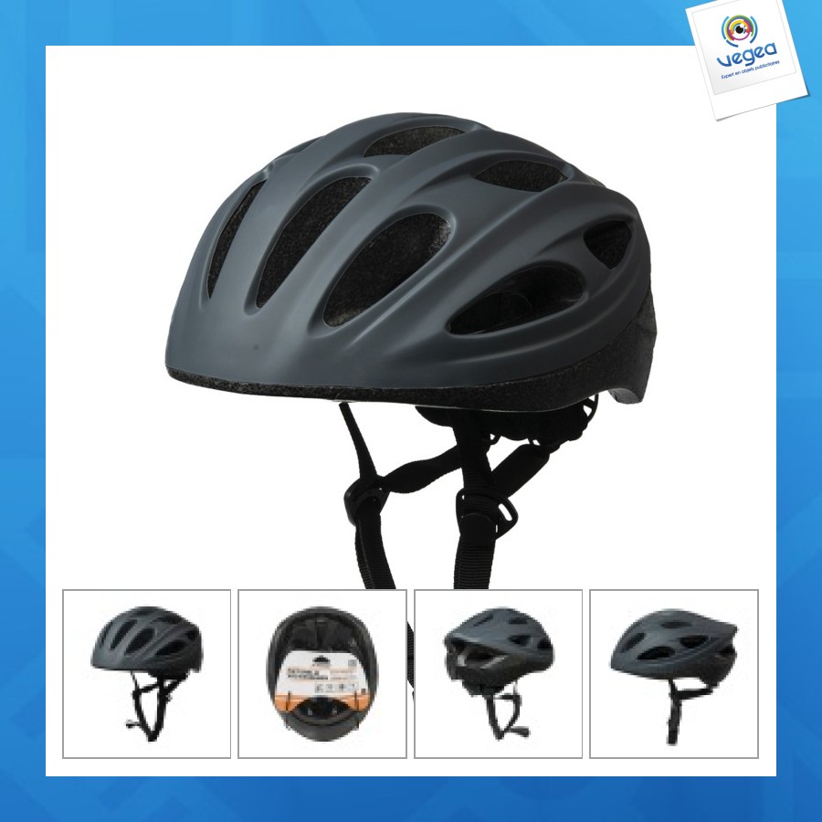 Casque de vélo publicitaire adulte taille l 58-61cm gris foncé
