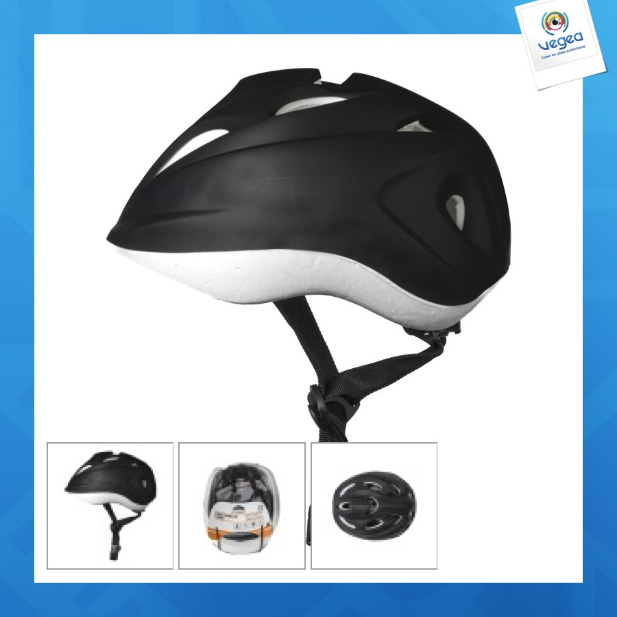 Casque de vélo publicitaire enfant taille s 48-52cm noir