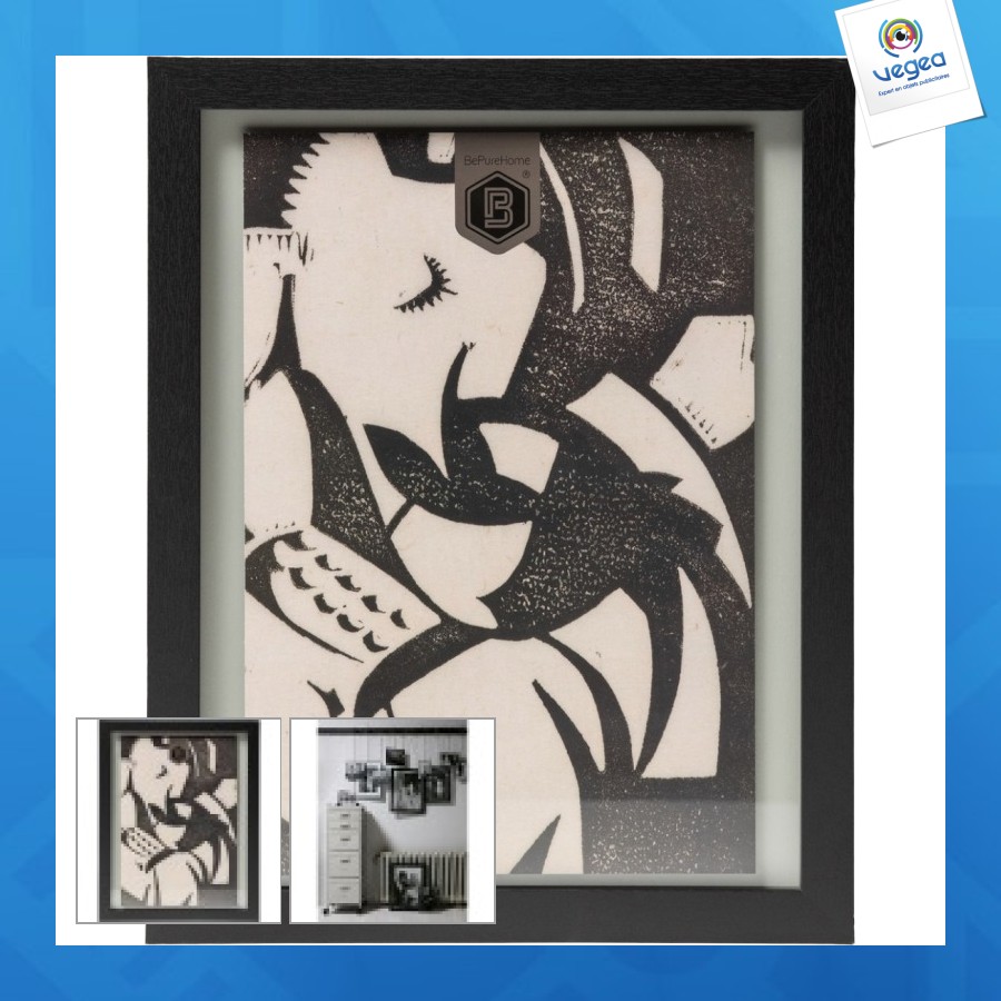Cadre photo publicitaire bepurehome shift noir 45 x 35 cm