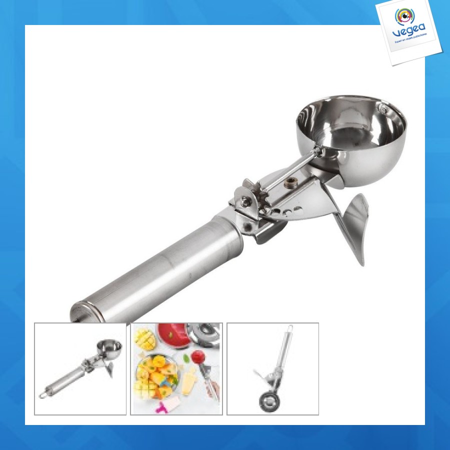 Cuillère à glace avec logo en acier inoxydable 5cm