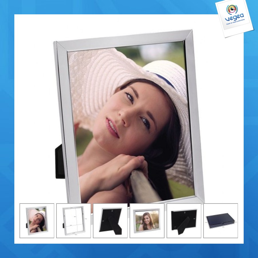 Cadre photo personnalisable métal brillant - photo 10x15