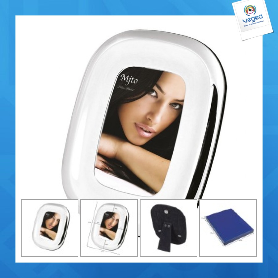 Cadre photo avec logo bande arrondi - 130x180 mm