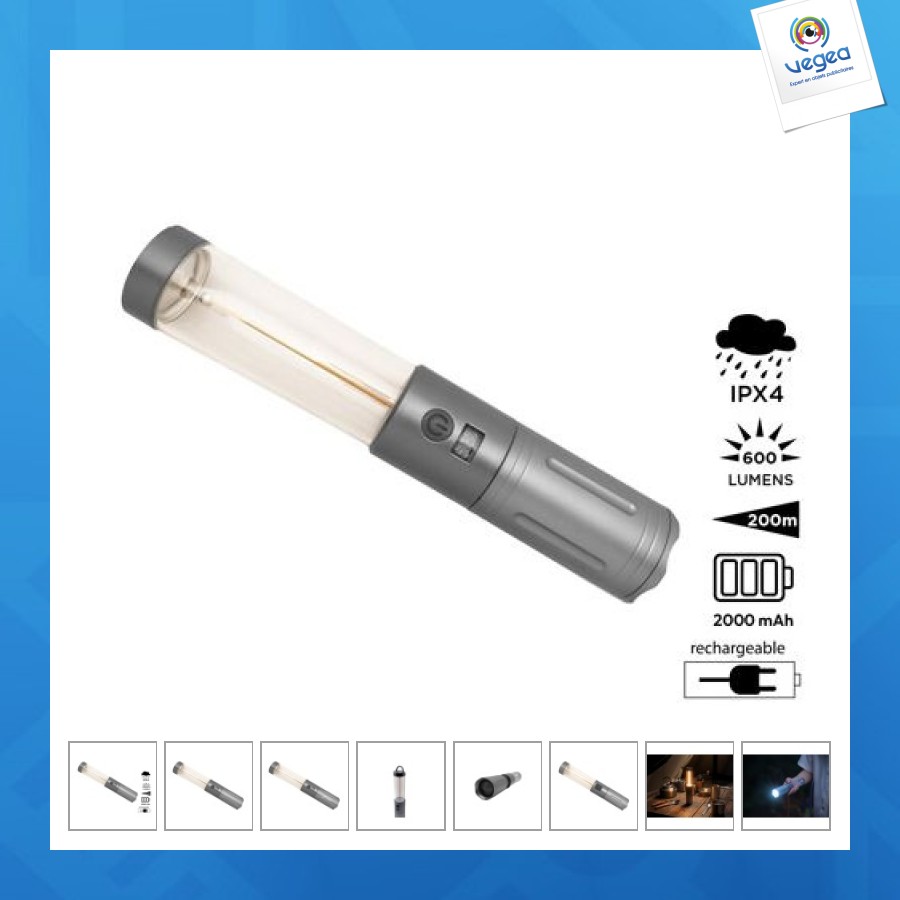 Lanterne - torche avec logo rechargeable 2 en 1 'corell'