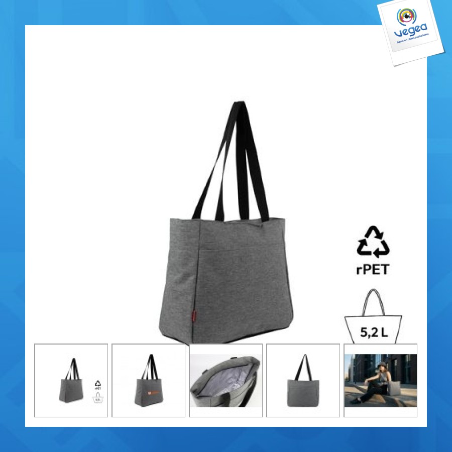 Sac cabas publicitaire isotherme 'sapang', gris chiné rpet