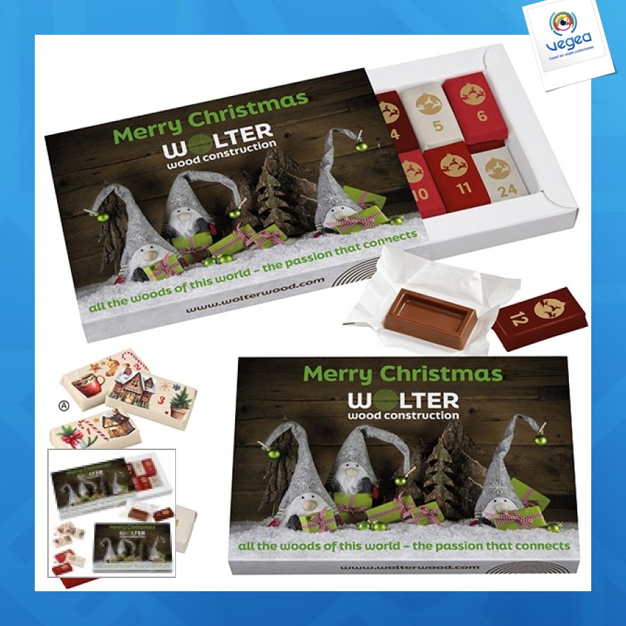Calendrier de lavent  coffret cadeau  individuel  avec des napolitains