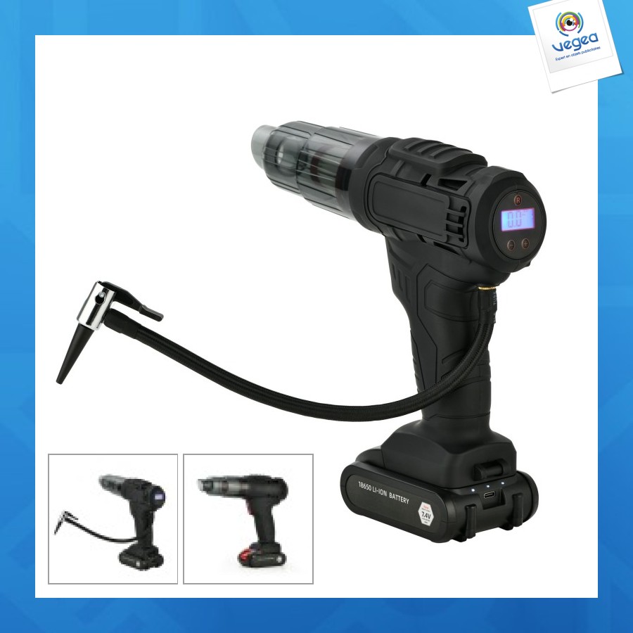 Aspirateur et compresseur 4 en 1