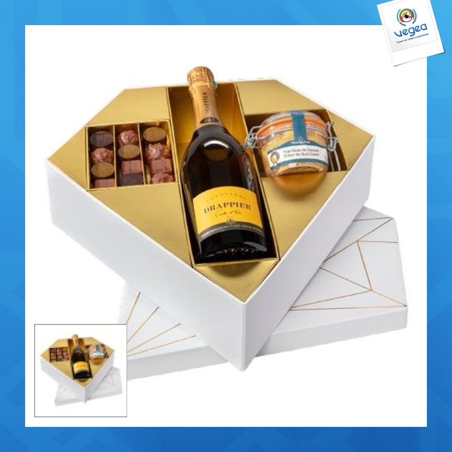 Coffret diamant foie gras, chocolats bulles