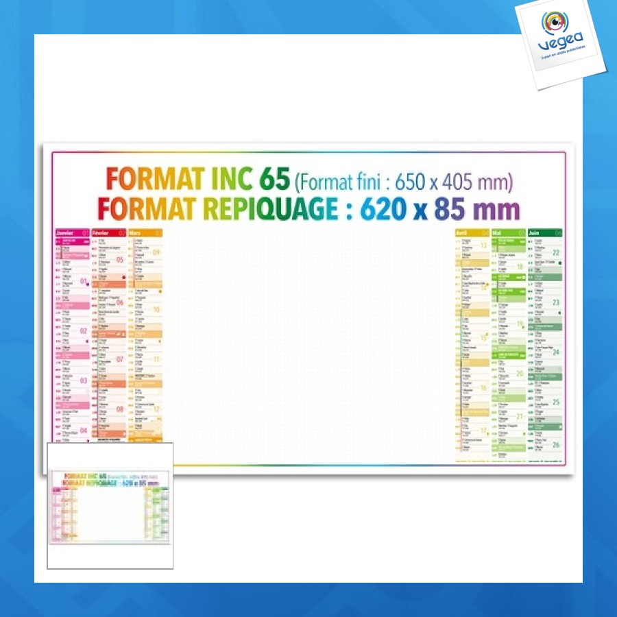 Calendrier personnalisable bancaire 4 saisons effaçable