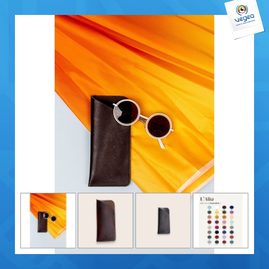 Etui à lunettes en cuir