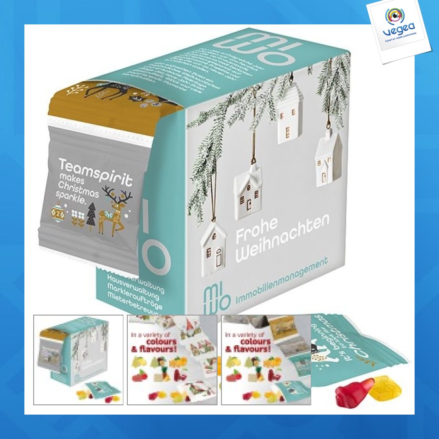 Boîte distributrice pour calendrier de l'avent personnalisable guirlande