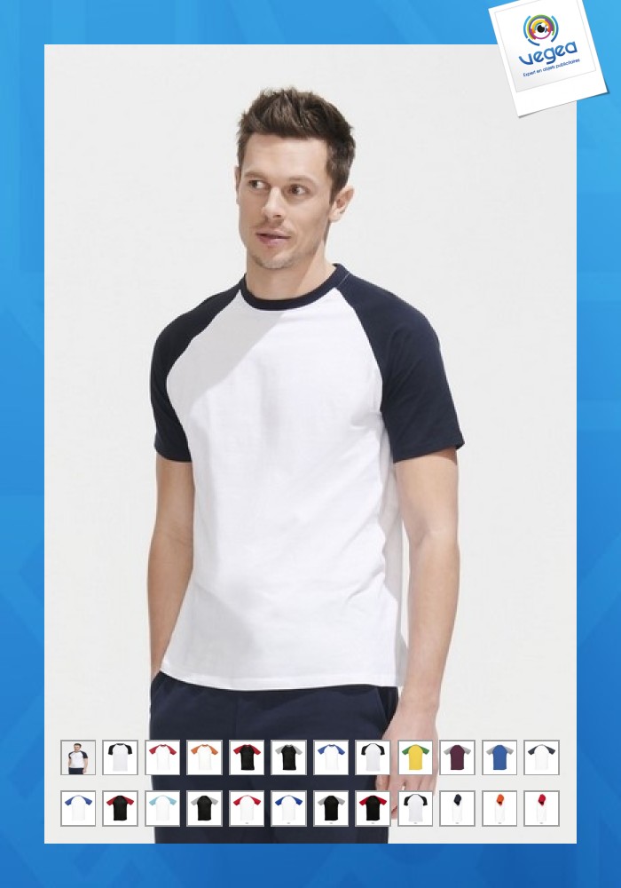 T-shirt promotionnel bicolore raglan funky
