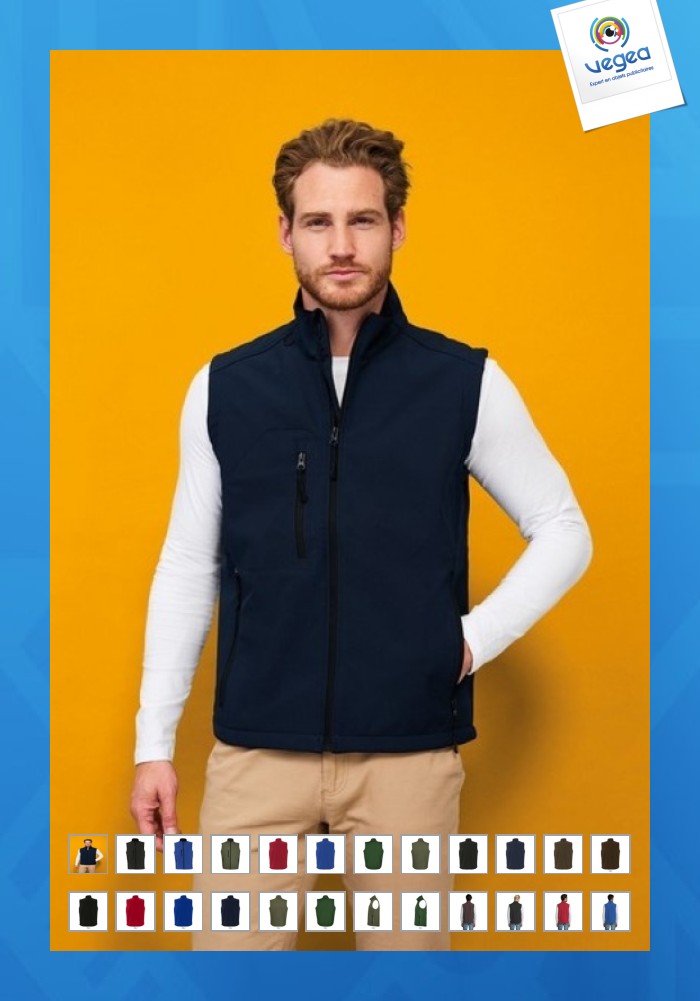 Veste softshell publicitaire sans manches rallye