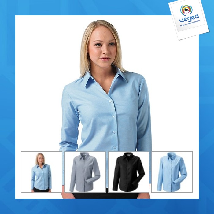 Chemise oxford femme manches longues russell collection