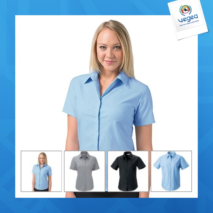 Chemise oxford femme manches courtes russell collection