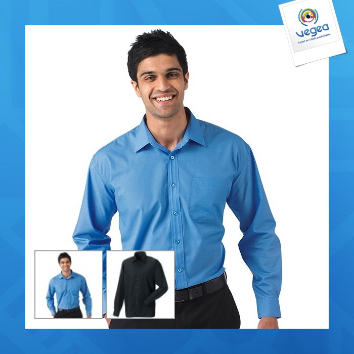 Chemise en popeline homme manches longues russell collection