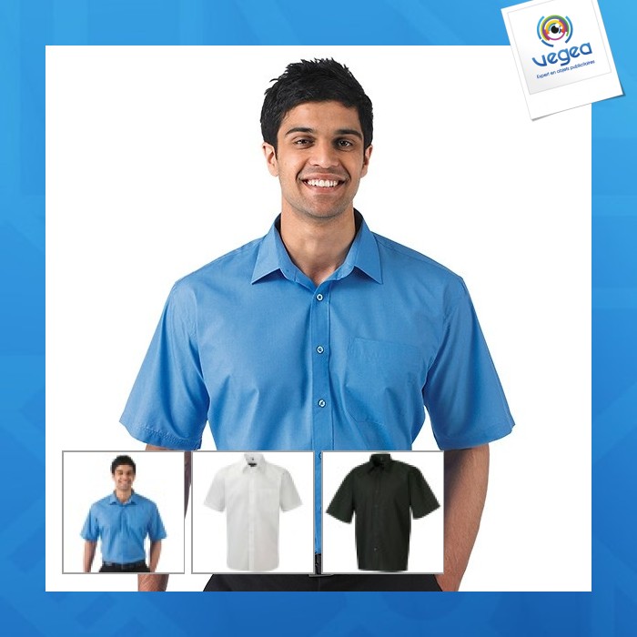 Chemise en popeline homme manches courtes russell collection