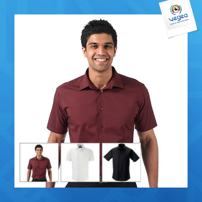 Chemise ajustée manches courtes homme russell collection
