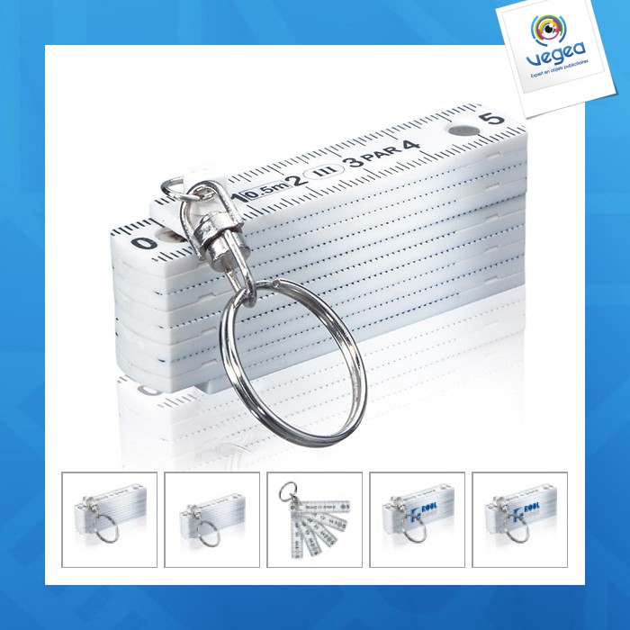 Mini règle publicitaire pliable porte-clés