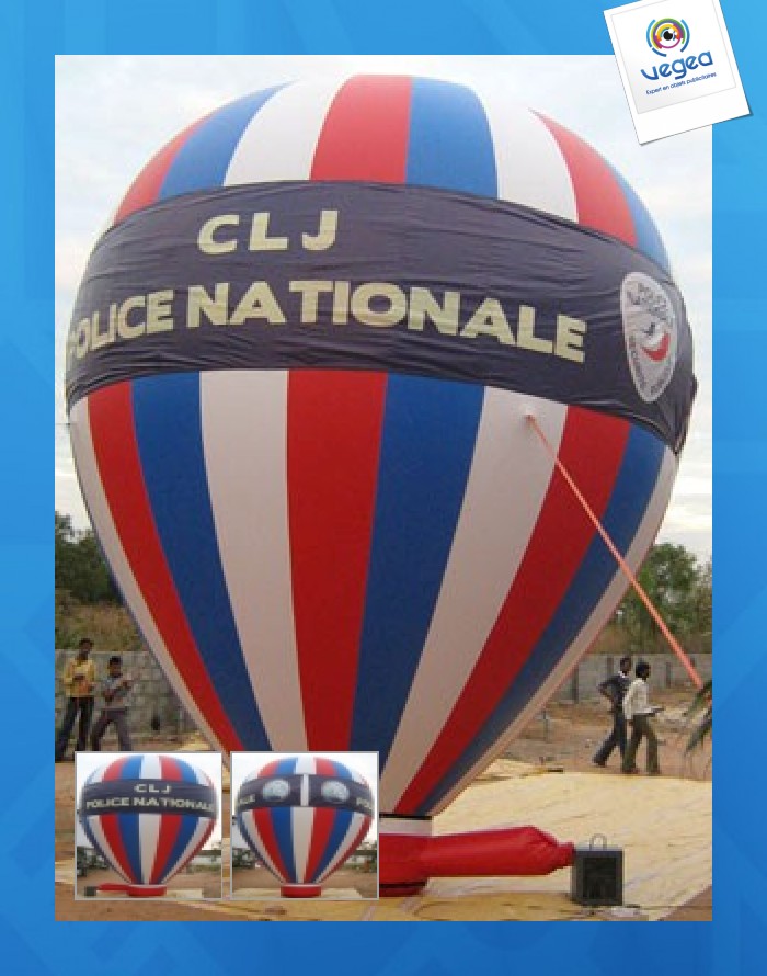 Publicité gonflable : montgolfière publicitaire gonflable auto-ventilée