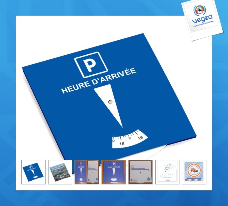 Disque de stationnement publicitaire européen zone bleue