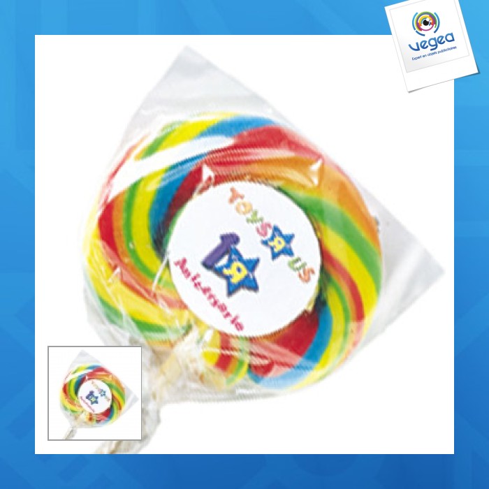 Sucette lollipop arc-en-ciel publicitaire