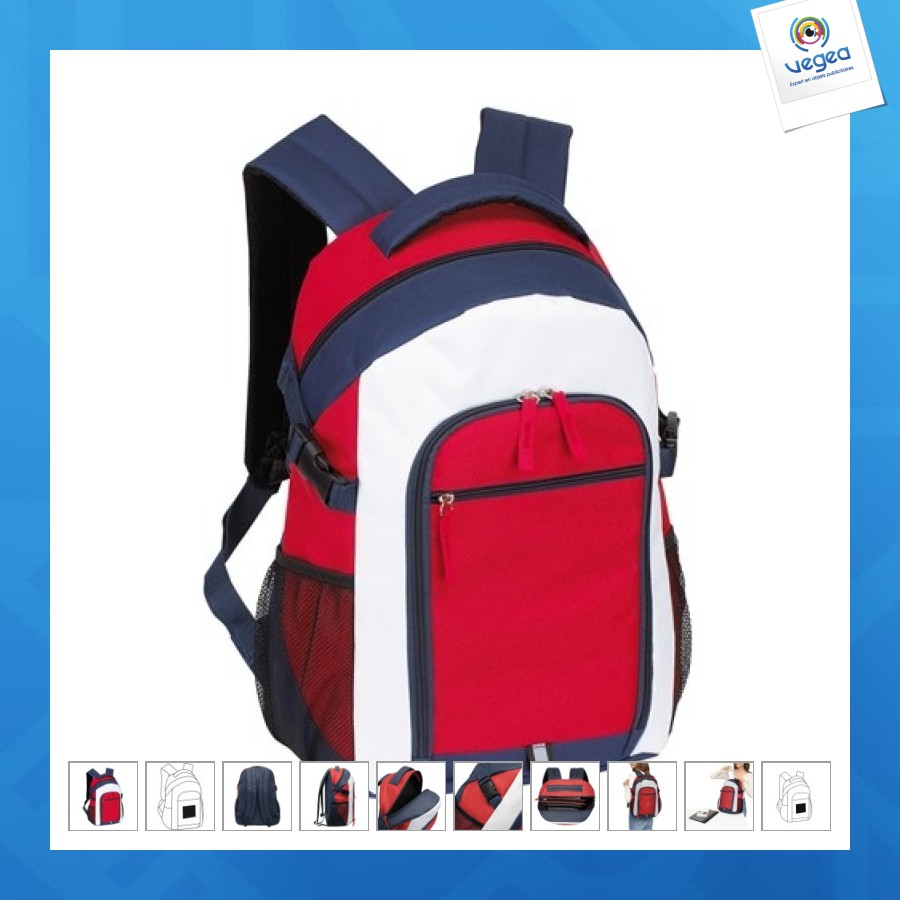 Sac à dos publicitaire tricolore marina