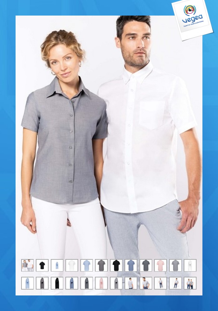 Chemise personnalisée oxford manches courtes