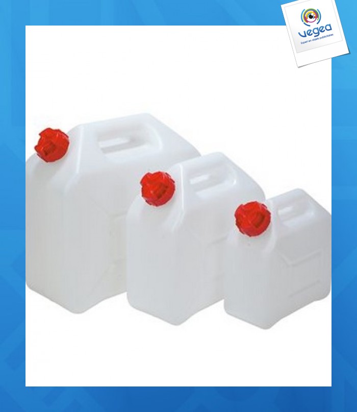 Jerrican alimentaire personnalisé 20 litres polyéthylène 38x17cmx38cm