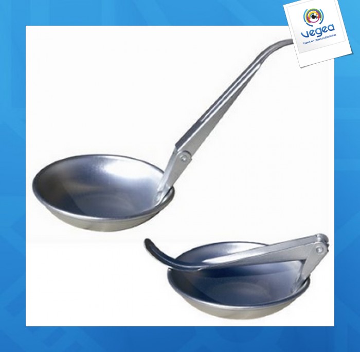 Louche personnalisable alu 20cm (dépliée) x 4,9cm - 11,6cm (pliée) x 4,9cm ø 9cm