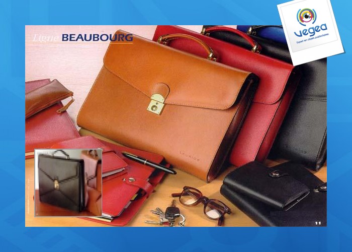 Cartable en cuir personnalisé de veau grainé