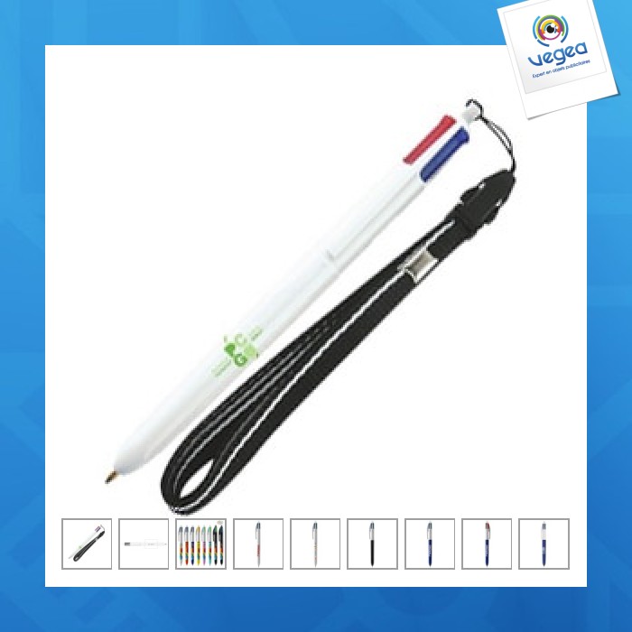 Bic® 4 couleurs® bille lanyard