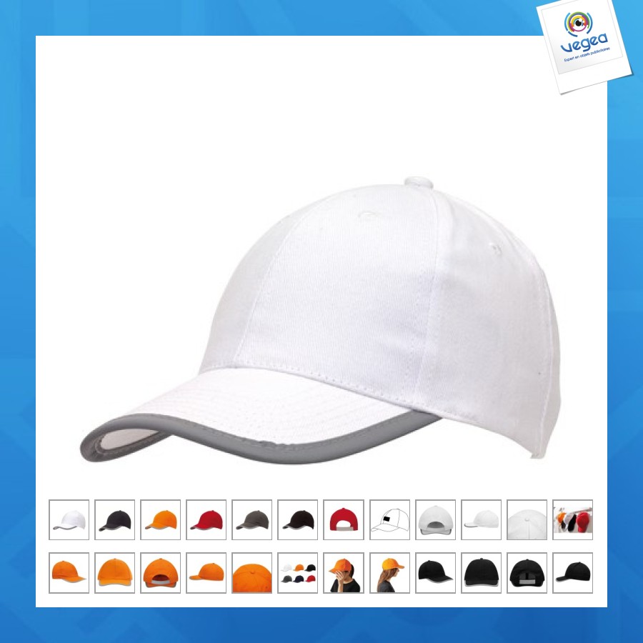 Casquette promotionnelle à liseré réfléchissant