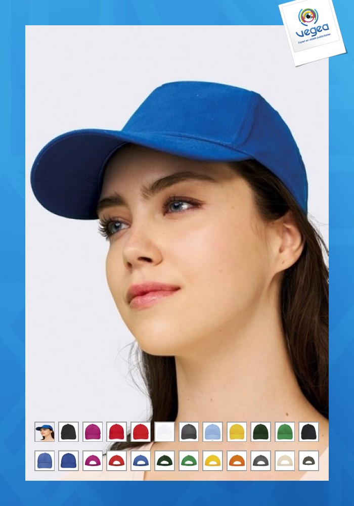 Casquette personnalisable légère 5 pans sunny