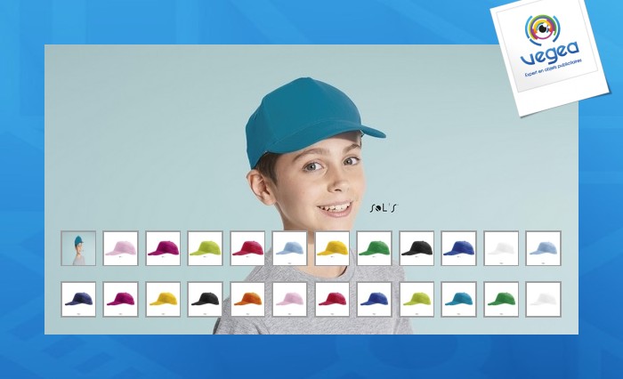 Casquette enfant personnalisée 5 pans sunny
